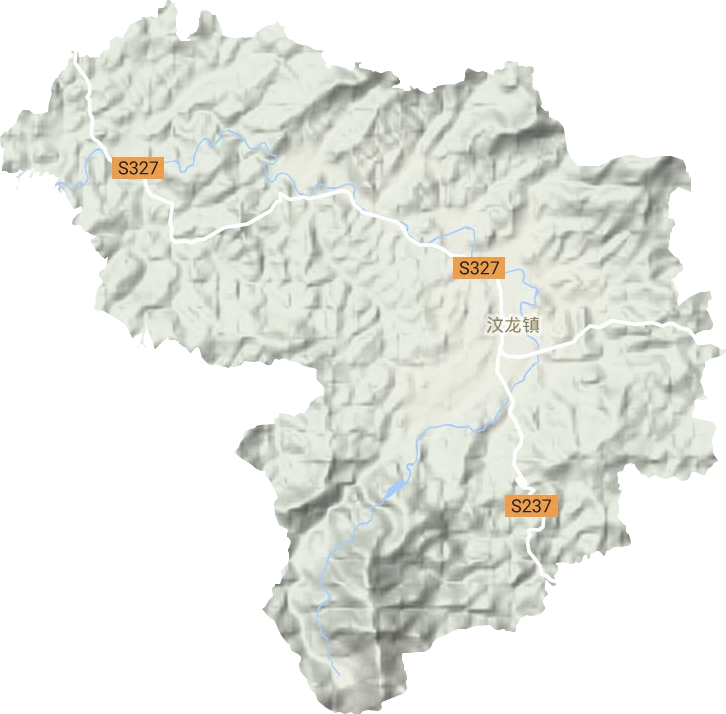 汶龙镇地形地图