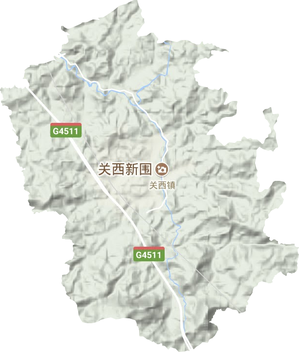 关西镇地形地图