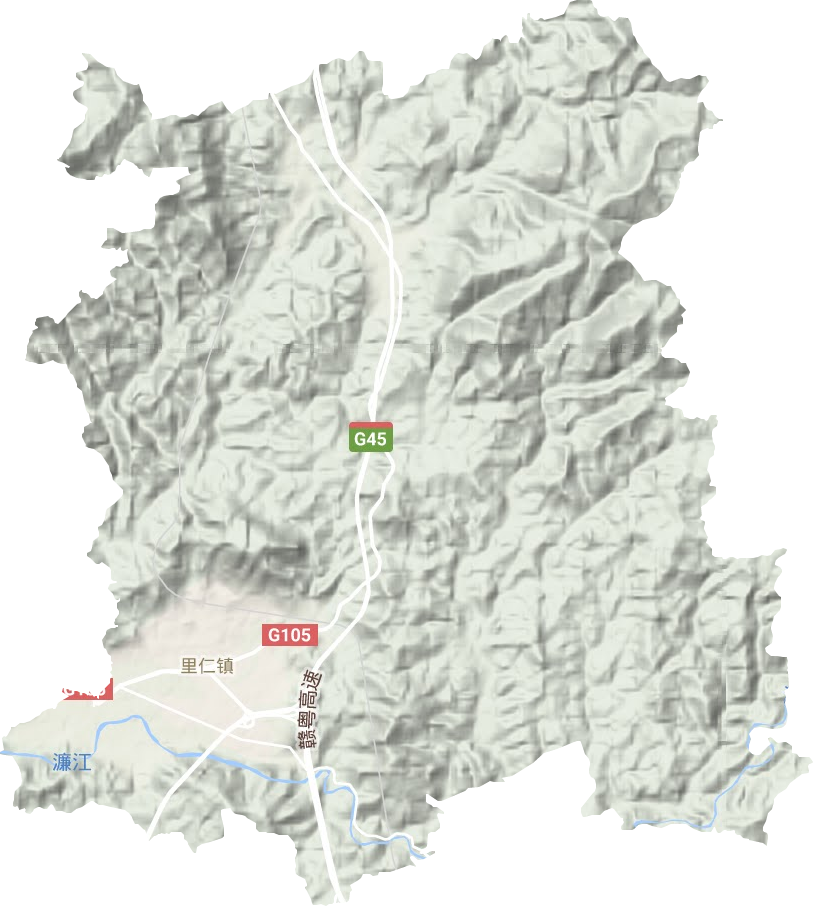 里仁镇地形地图