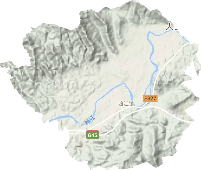 渡江镇地形地图