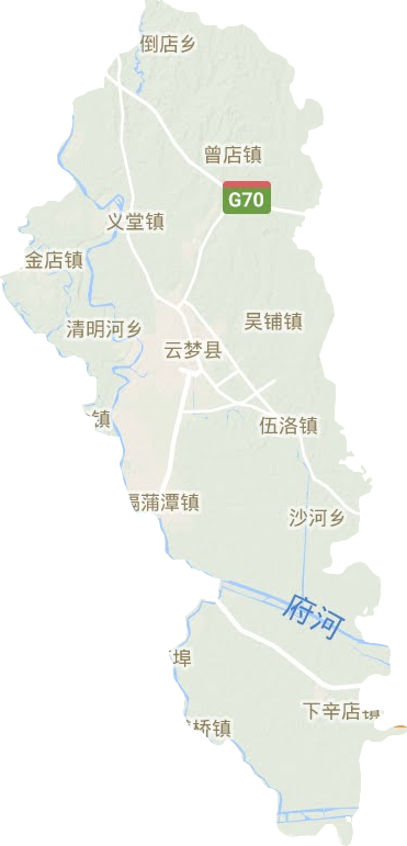 云梦县地形地图