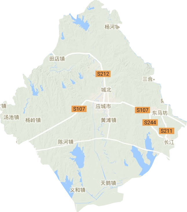 应城市地形地图