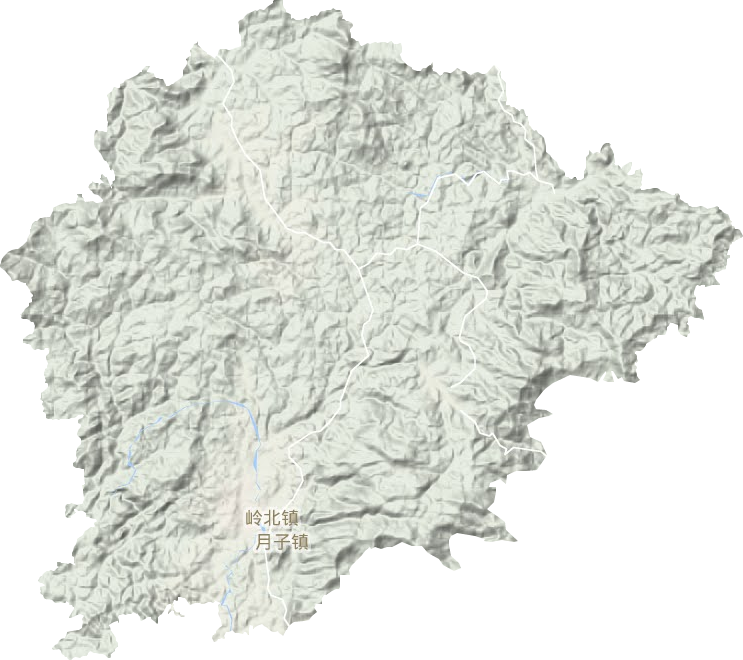 岭北镇地形地图