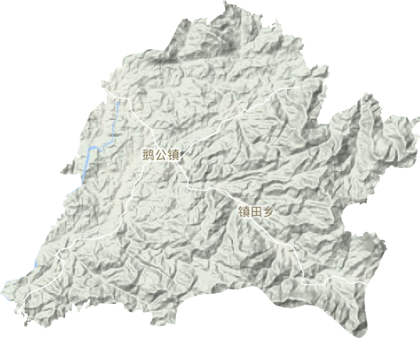 鹅公镇地形地图