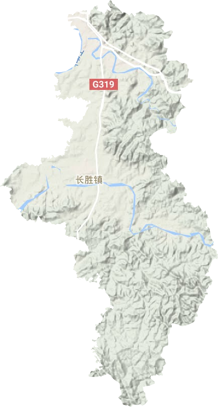 长胜镇地形地图