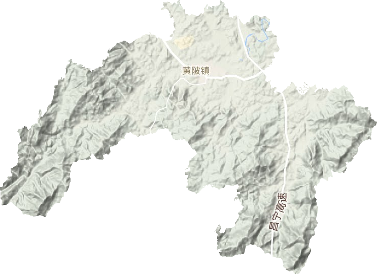 黄陂镇地形地图