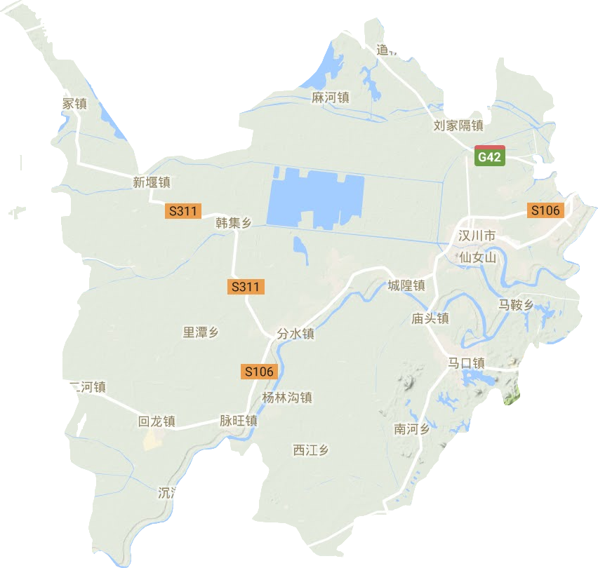 汉川市地形地图