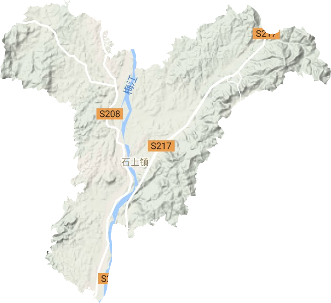 石上镇地形地图
