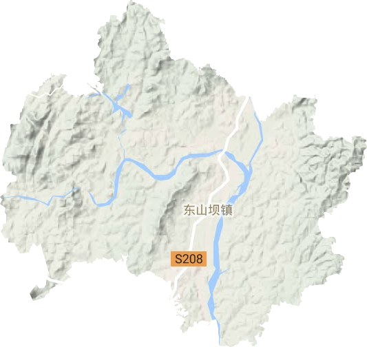 东山坝镇地形地图