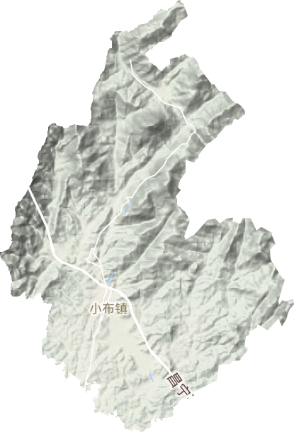 小布镇地形地图