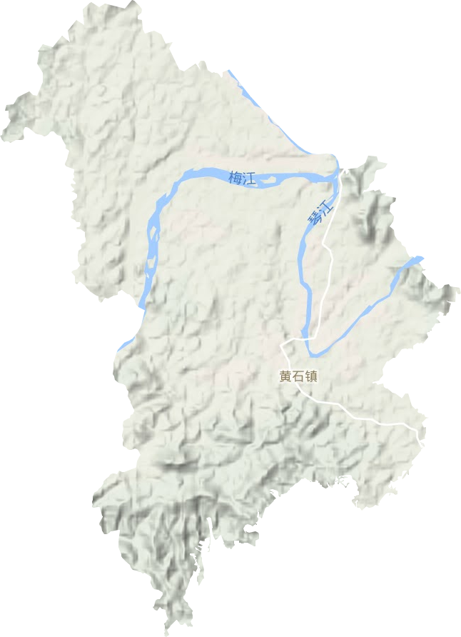 黄石镇地形地图