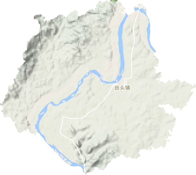 田头镇地形地图