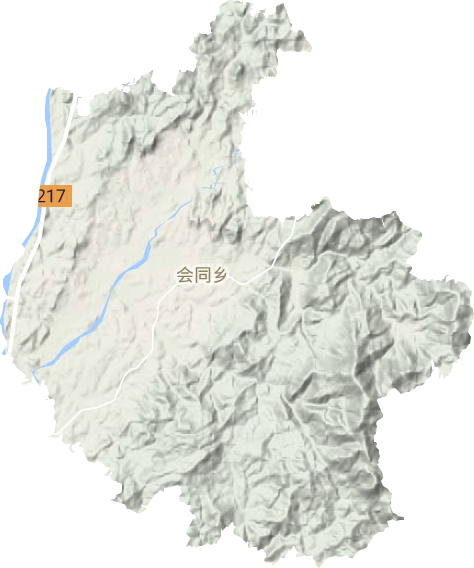 会同乡地形地图