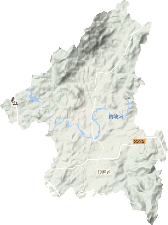钓峰乡地形地图