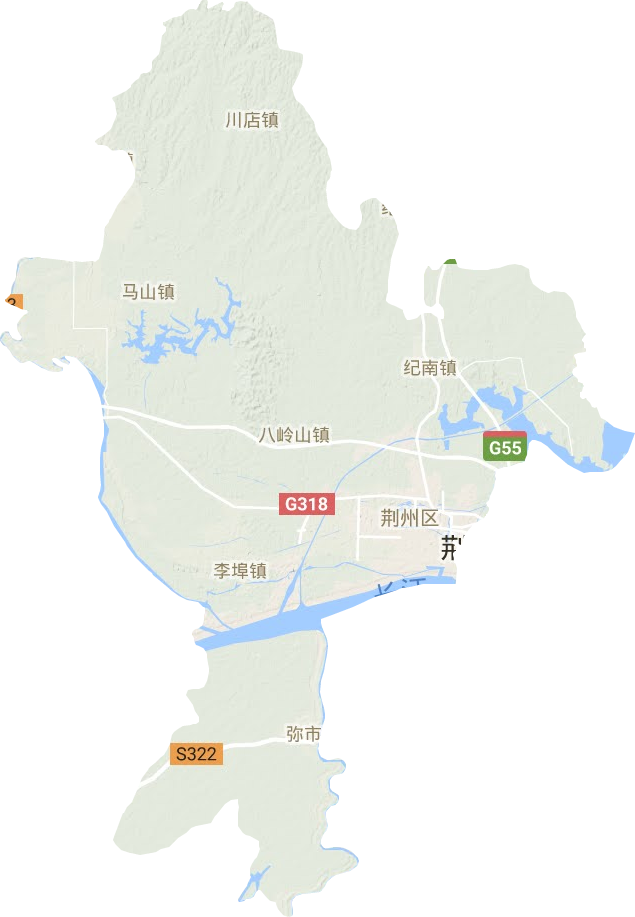 荆州区地形地图