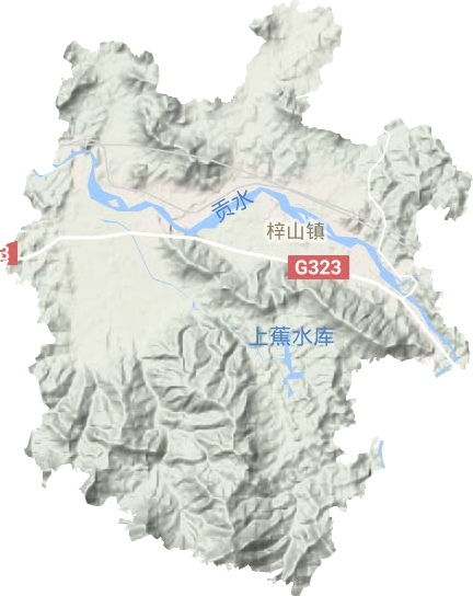 梓山镇地形地图