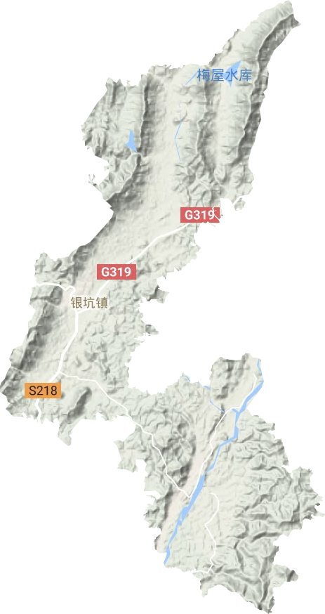 银坑镇地形地图