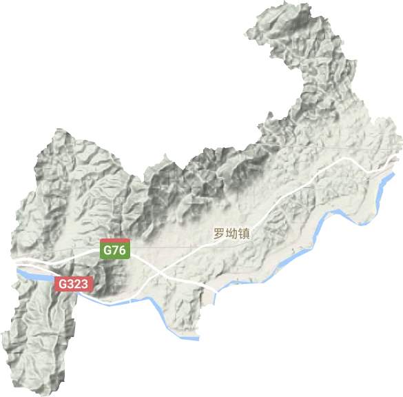 罗坳镇地形地图
