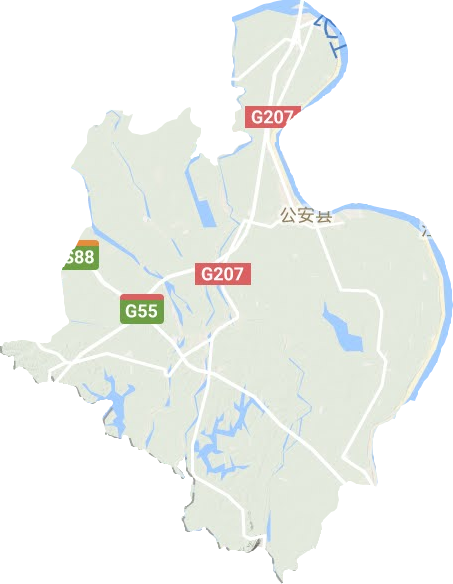 公安县地形地图