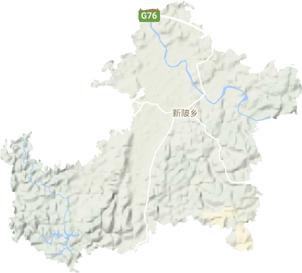 新陂乡地形地图