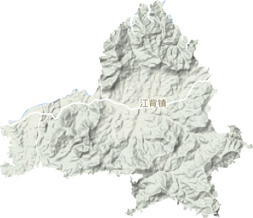 江背镇地形地图