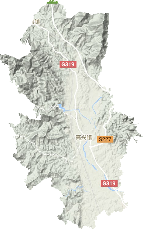 高兴镇地形地图