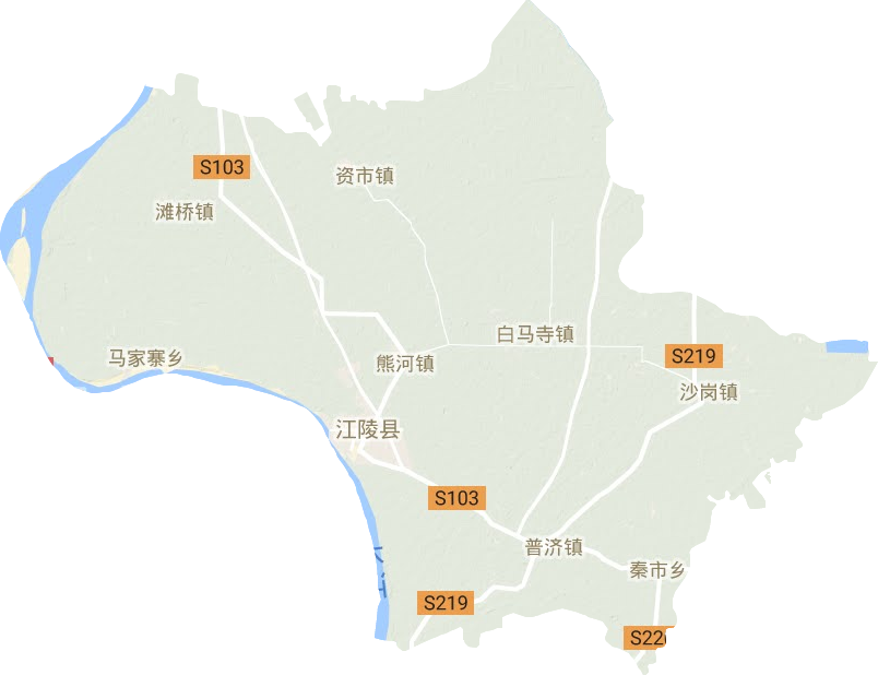 江陵县地形地图