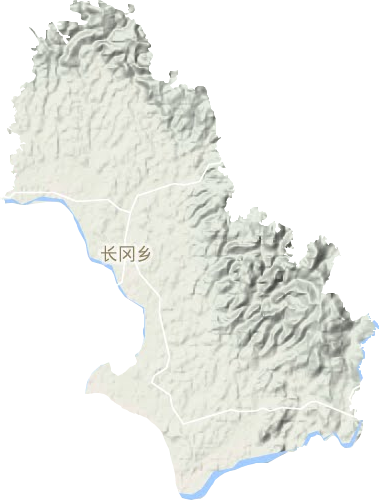 长冈乡地形地图