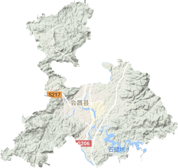 文武坝镇地形地图