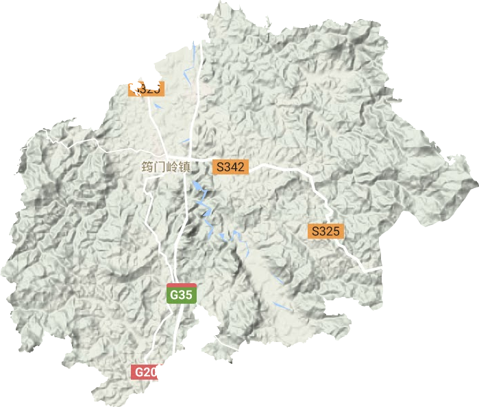 筠门岭镇地形地图