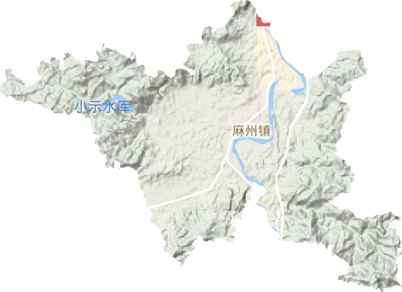 麻州镇地形地图