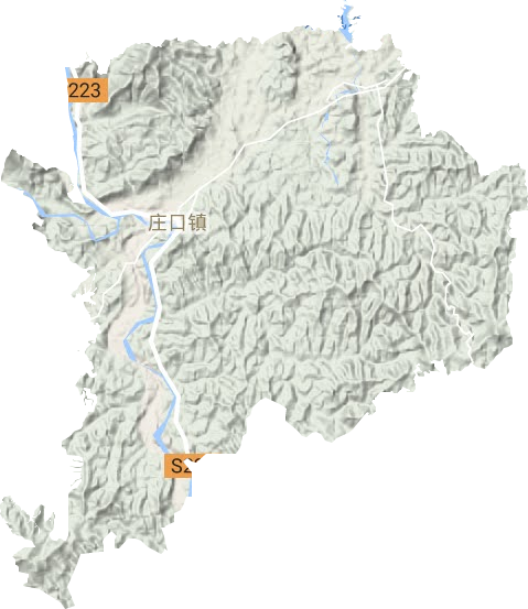 庄口镇地形地图