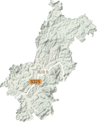高排乡地形地图