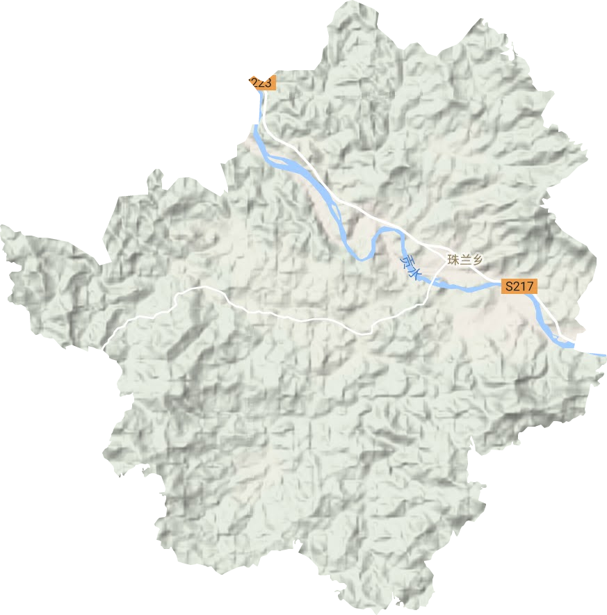 珠兰乡地形地图