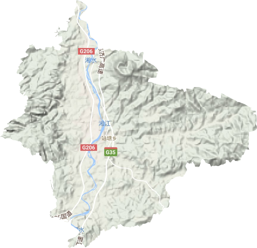站塘乡地形地图