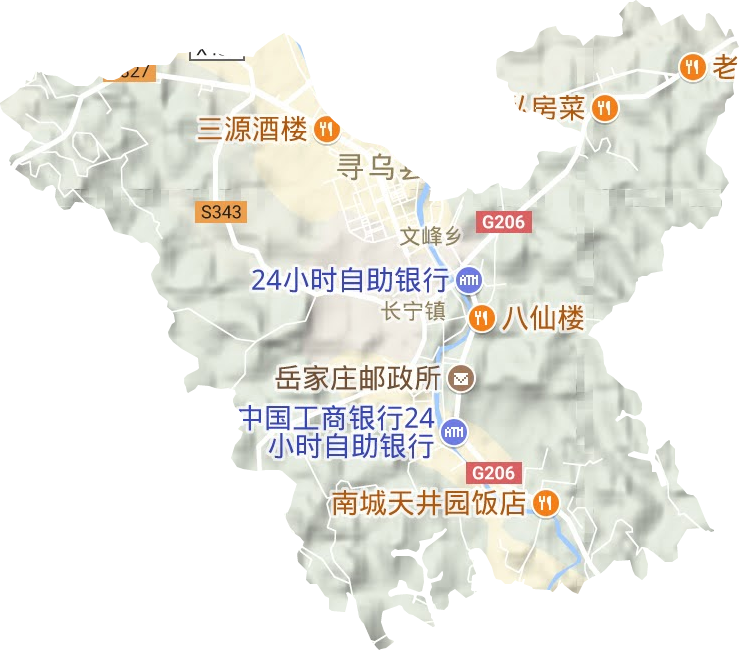 长宁镇地形地图