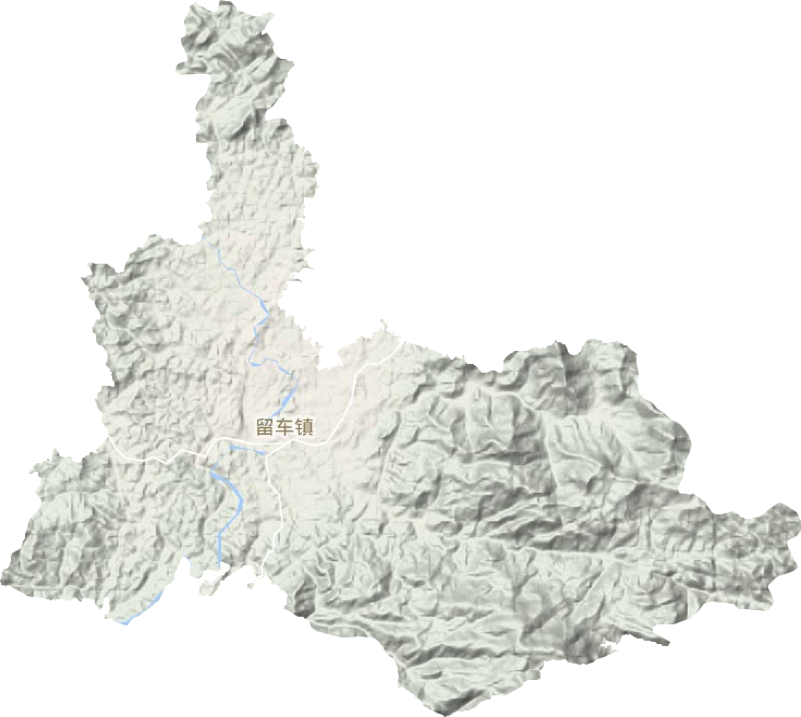 留车镇地形地图