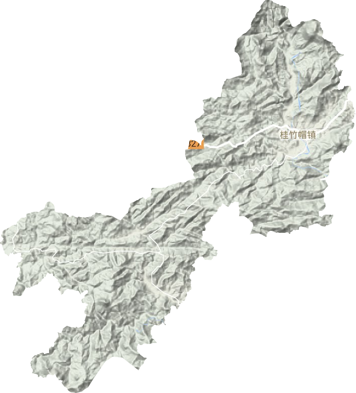 桂竹帽镇地形地图