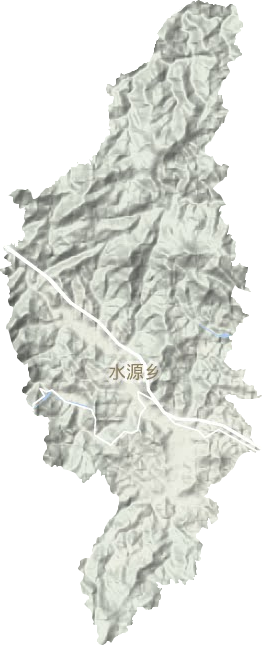 水源乡地形地图