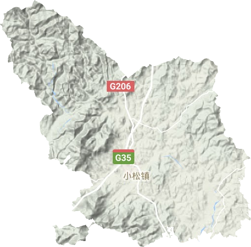 小松镇地形地图