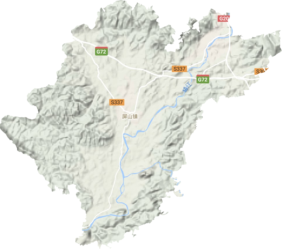 屏山镇地形地图
