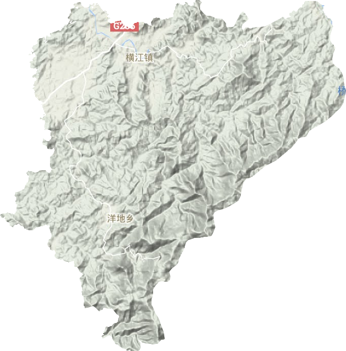 横江镇地形地图
