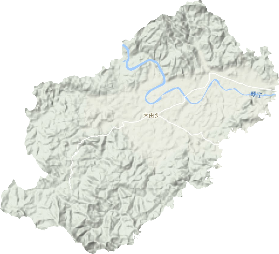 大由乡地形地图