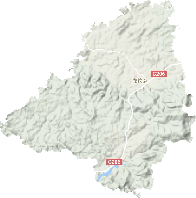 龙岗乡地形地图