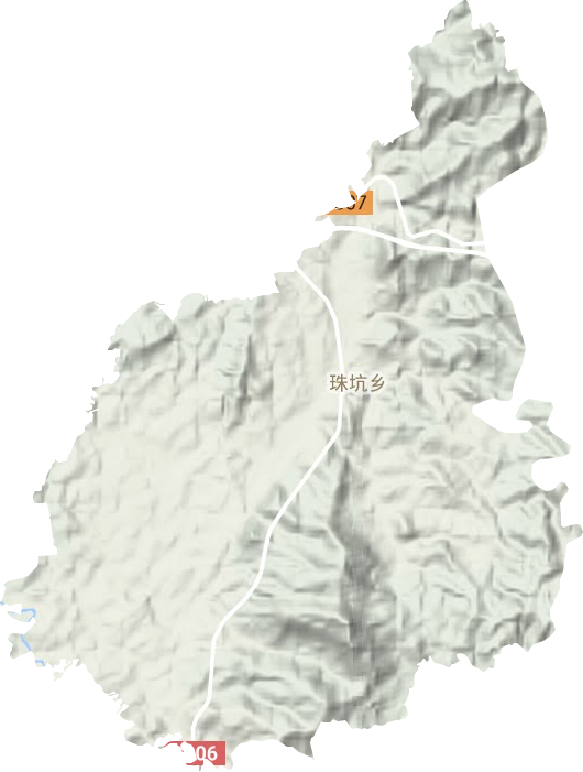 珠坑乡地形地图