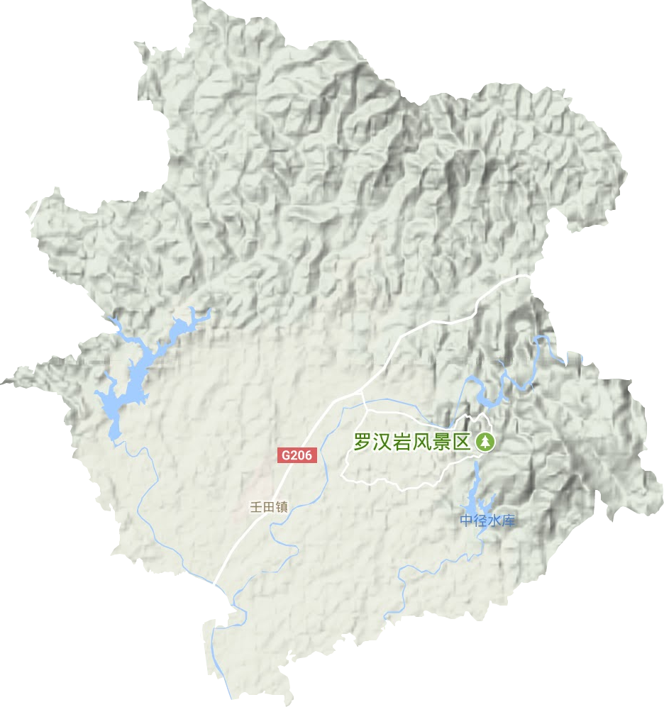 壬田镇地形地图