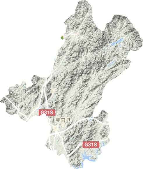 罗田县地形地图