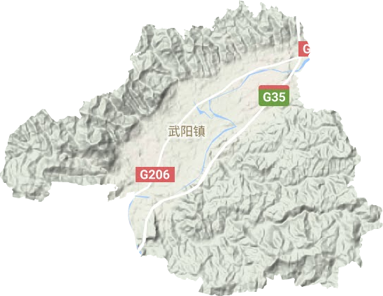 武阳镇地形地图
