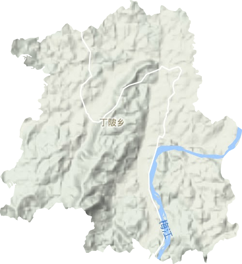丁陂乡地形地图