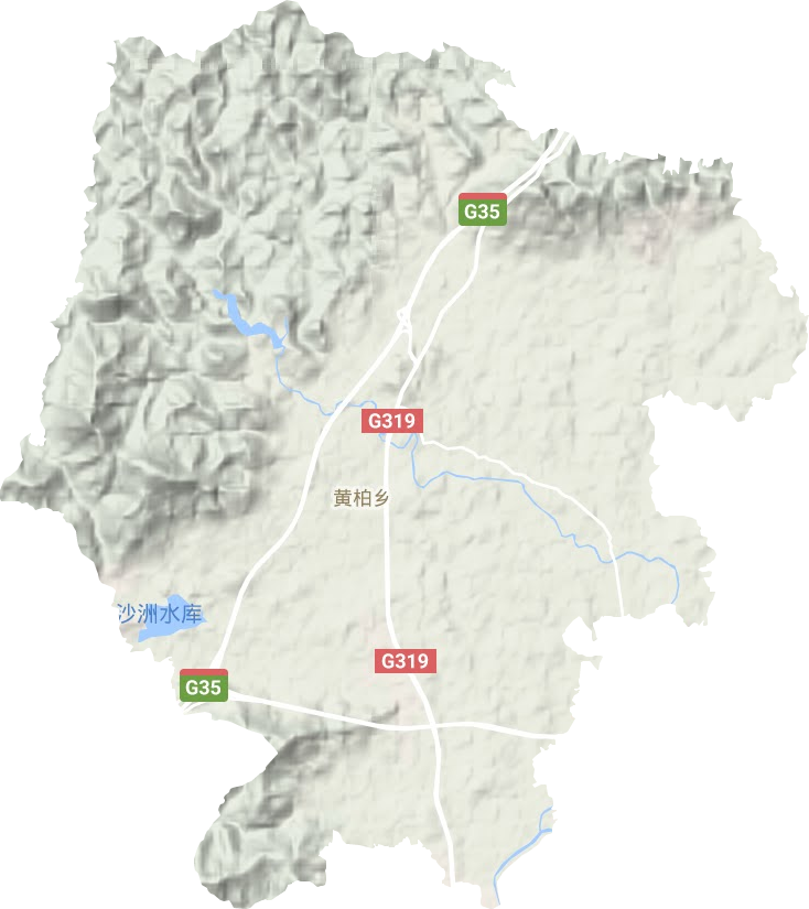 黄柏乡地形地图